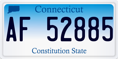 CT license plate AF52885