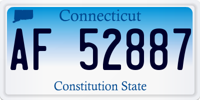 CT license plate AF52887