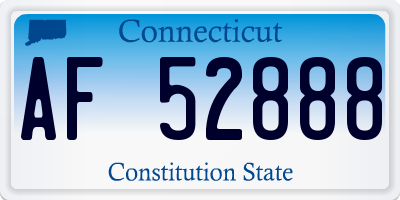 CT license plate AF52888