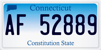CT license plate AF52889