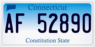 CT license plate AF52890