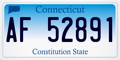 CT license plate AF52891