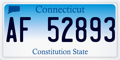 CT license plate AF52893