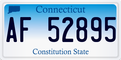 CT license plate AF52895