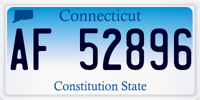 CT license plate AF52896