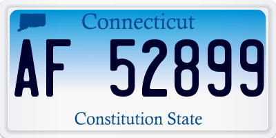 CT license plate AF52899