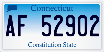 CT license plate AF52902