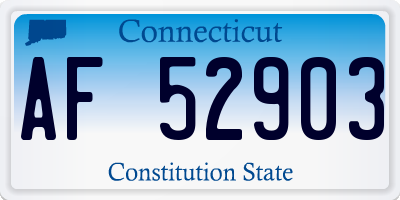 CT license plate AF52903