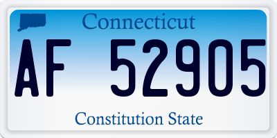 CT license plate AF52905