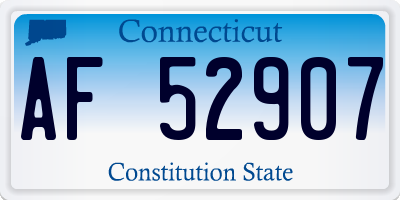 CT license plate AF52907