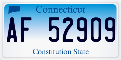 CT license plate AF52909