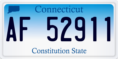 CT license plate AF52911