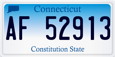 CT license plate AF52913