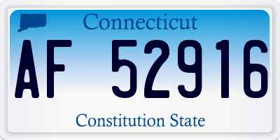 CT license plate AF52916