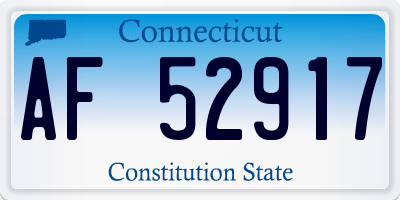 CT license plate AF52917