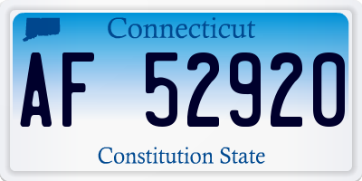 CT license plate AF52920