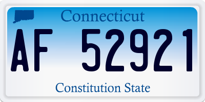 CT license plate AF52921