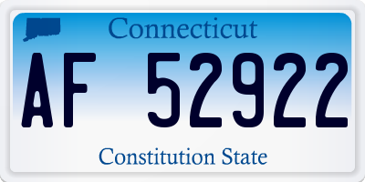 CT license plate AF52922