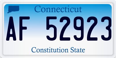 CT license plate AF52923