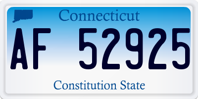 CT license plate AF52925