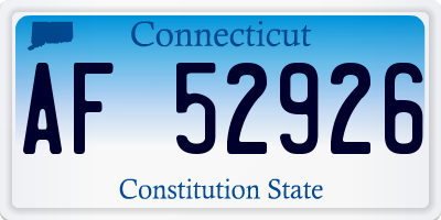CT license plate AF52926