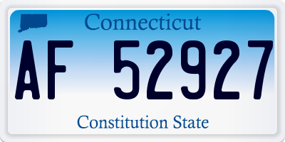CT license plate AF52927
