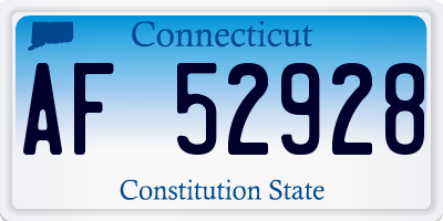 CT license plate AF52928
