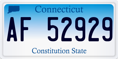 CT license plate AF52929