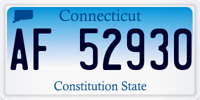 CT license plate AF52930