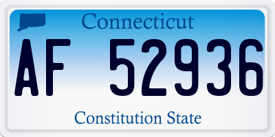 CT license plate AF52936