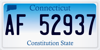 CT license plate AF52937