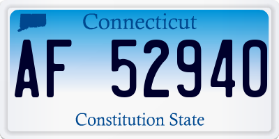 CT license plate AF52940