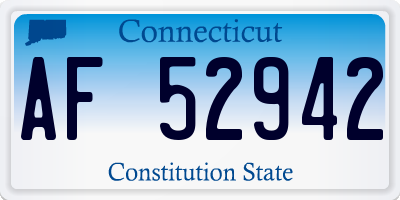 CT license plate AF52942