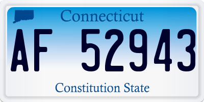 CT license plate AF52943