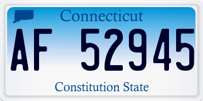 CT license plate AF52945