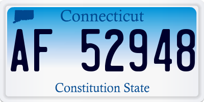 CT license plate AF52948