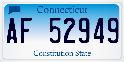 CT license plate AF52949