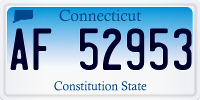 CT license plate AF52953