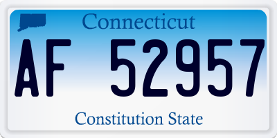 CT license plate AF52957