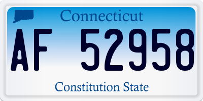 CT license plate AF52958