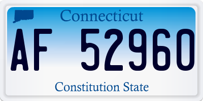 CT license plate AF52960