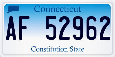 CT license plate AF52962