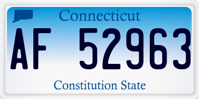CT license plate AF52963