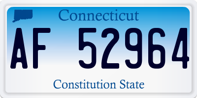 CT license plate AF52964