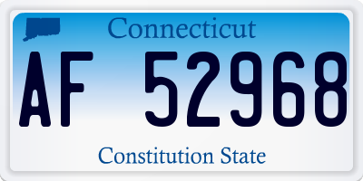 CT license plate AF52968