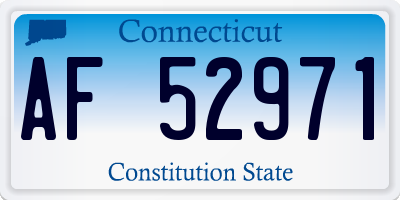 CT license plate AF52971