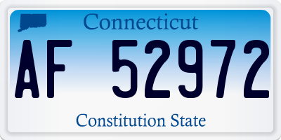 CT license plate AF52972