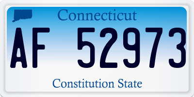 CT license plate AF52973