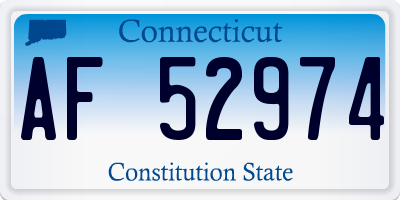 CT license plate AF52974