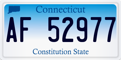 CT license plate AF52977